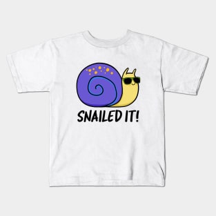Snailed It Cute Snail Pun Kids T-Shirt